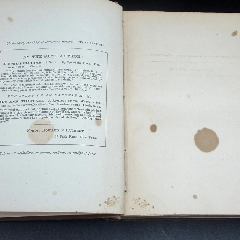 Antique 1880 Bricks Without Straw by Albion W. Tourgee Hardcover Fiction Book